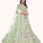 Rajwada Olive Embroidered Soft Net Semi Stitched Lehenga With Blouse For Women