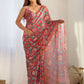 Rajwada Red Georgette Printed Saree For Women