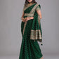 Rajwada Green Embroidered Georgette Saree With Unstitched Blouse For Women