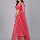 Pink Silk Blend Embellished Lehenga