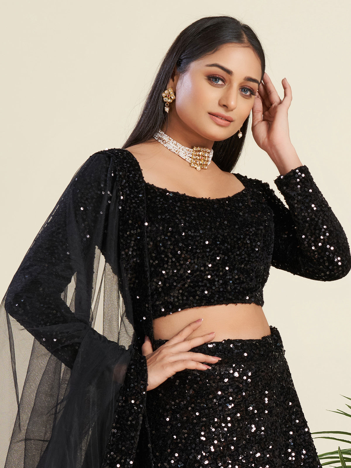 Rajwada - Black Sequins Lehenga
