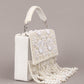 Rajwada White Tassels Embellished Clutch For Women