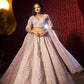 Rajwada Pink Silk Blend Embroidered Semi-Stitched Lehenga For Women