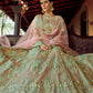 Rajwada Olive Embroidered Georgette Semi Stitched Lehenga With Blouse For Women