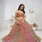 Rajwada Multicolor Soft Net Embellished Semi-Stitched Lehenga With Unstitched Blouse For Women