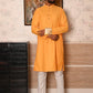 Rajwada Yellow Woven Cotton Polyester Kurta Set For Men