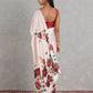 Rajwada Off White Satin Solid Printed Saree For Women