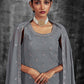 Rajwada Women Grey Embroidered Partywear  Stitched Kurtaset