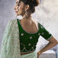 Rajwada Sea Green Georgette Embellished Elegant Saree For Women