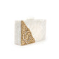 Rajwada White And Gold Resin Box Clutch Bag For Women
