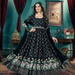 Rajwada Black Foux Georgette Foil Print Gown For Women