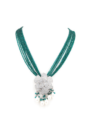 Rajwada Green And White Alloy Jewellery Set For Women