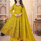 Rajwada Green Silk Blend Printed Stitched Kurta Set For Women
