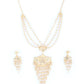 Rajwada Gold Multilayered Long Neckpiece Set For Women