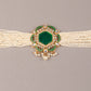 Rajwada - Green Stone and White Pearl Choker Set