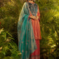 Rajwada Rust Organza Embellished Kurta Set For Women