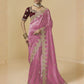 Rajwada Pink Tissue Embellished Saree For Women