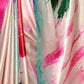 Rajwada Multicolor Satin Printed Saree With Unstitched Blouse For Women