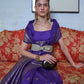 Rajwada Blue Silk Blend Woven Saree With Unstitched Blouse for Women