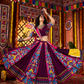 Rajwada Purple Viscose Cotton Printed Semi-Stitched Lehenga For Women