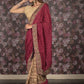 Rajwada Purple Printed Chiffon Saree Without Blouse for Women