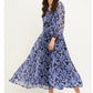 Rajwada Blue Rayon Stitched Printed Indo Western Dress For Women
