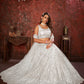 Rajwada White Net Embellished Semi Stitched Lehenga With Unstitched Blouse for Women