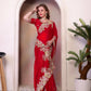 Rajwada Red Jimmy Choo Embellished Saree For Women