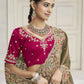 Rajwada Olive Green Satin Embroidered Saree For Women