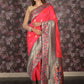 Rajwada Pink Patola Woven Saree With Unstitched Blouse For Women