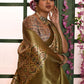 Rajwada Green Soft Silk Woven Saree With Unstitched Blouse For Women