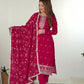 Rajwada Pink Silk Blend Embroidered Kurta Set For Women