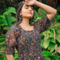 Rajwada Black Georgette Stitched Printed Indo Western Dress For Women
