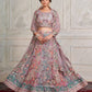Rajwada Purple Net Embroidered Semi Stitched Lehenga With Unstitched Blouse for Women