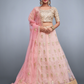 Rajwada Women Pink Embroidered Art Silk Semi Stitched Lehenga With Unstitched Blouse