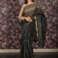 Rajwada Black Cotton Blend Woven Saree for Women