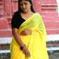Rajwada Yellow Cotton  Saree  With Unstitched Blouse for Women