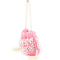 Rajwada - Pink Velvet Pearl Dangler Mini Bag