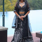 Rajwada Black Silk Blend Semi Stitched Lehenga With Unstitched Blouse For Women
