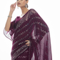 Rajwada Women Purple Georgette Saree With Unstitched Blouse