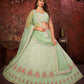 Rajwada Green Georgette Embellished Semi Stitched Lehenga With Unstitched Blouse for Women