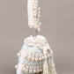 Rajwada White Embroidered Potli Bag with Tassels For Women