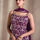 Rajwada Purple Embroidered Georgette Semi Stitched Salwar Suit For Women