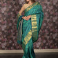 Rajwada Blue and Green Silk Blend Double Shaded Woven Saree with Unstitched Blouse for Women