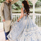 Rajwada Women Designer Grey Net Semi Stitched Lehenga With Unstitched Blouse