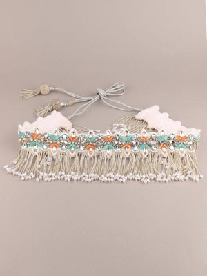 Rajwada Women White Beads Waist Belt