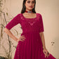 Rajwada Women Classy Pink Georgette Stitched Salwar Suit