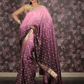 Rajwada Purple Shimmer Embellished Shaded Crepe Saree with Unstitched Blouse for Women