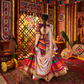 Rajwada Multicolor Cotton Blend Printed With Mirror Work Semi-Stitched lehenga For Women