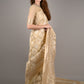 Off White Linen Woven Saree With Unstitched Blouse